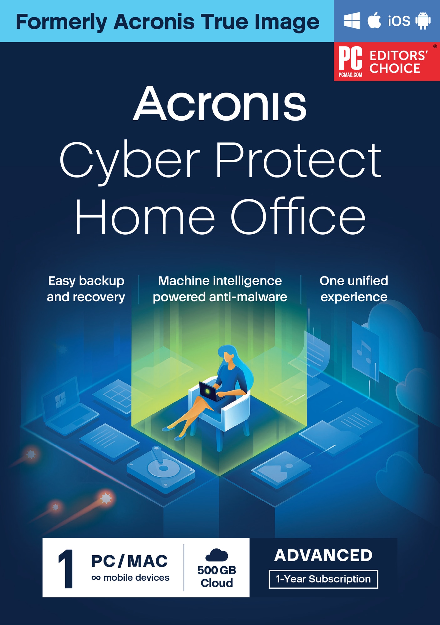 Acronis Cyber Protect Home Office Advanced 1 Computer + 500GB