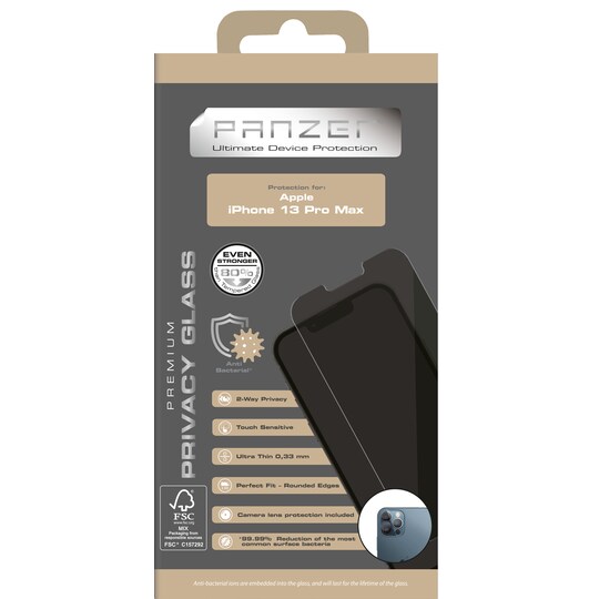 Panzer Full-Fit Privacy 2-way skjermbeskytter til iPhone 13 Pro Max - Elkjøp