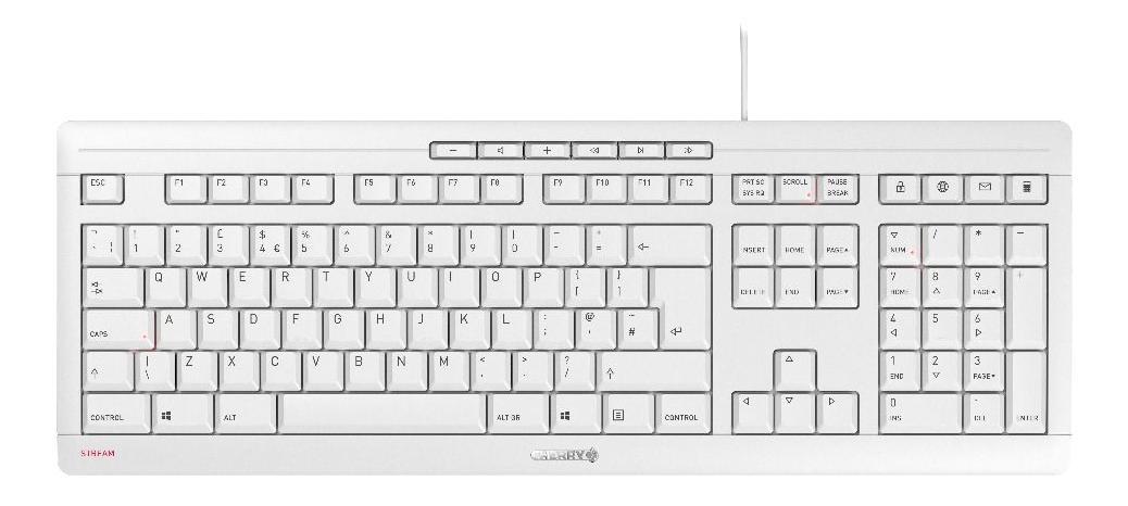 Cherry Stream keyboard, Nordisk layout, White - Elkjøp