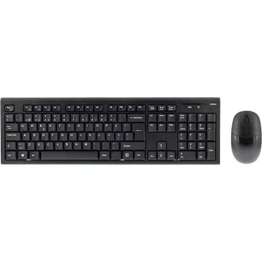 DELTACO trådløst tastatur og mus, USB, 10m, nordisk, svart - Elkjøp