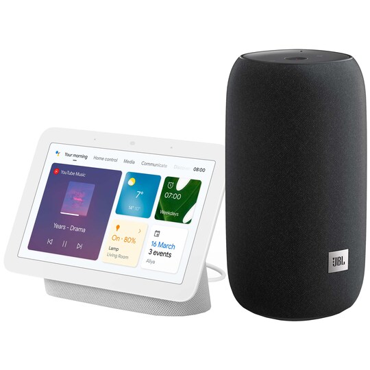 JBL Link Portable Wi-Fi høyttaler med Google Nest Hub 2 samlepakke - Elkjøp