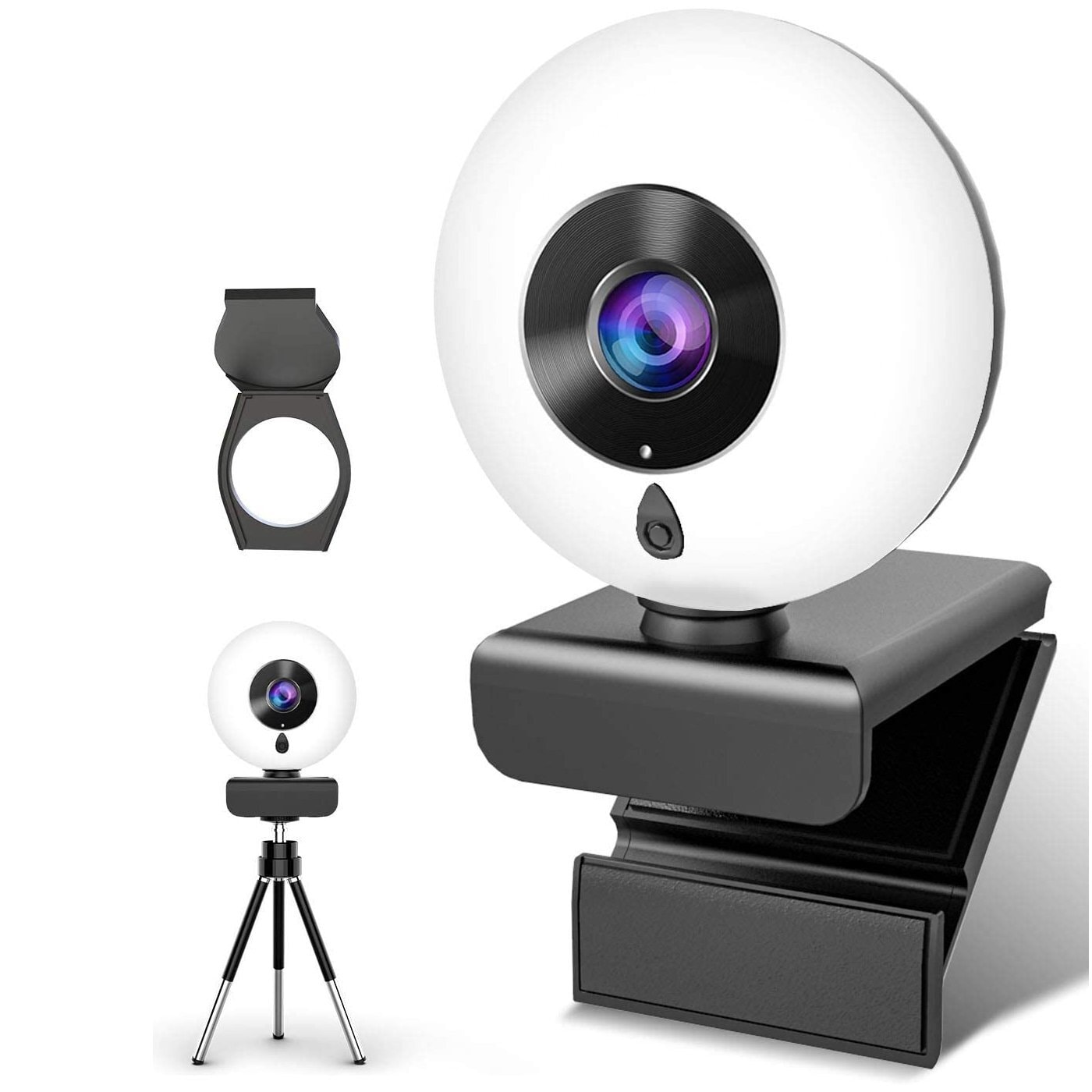 NÖRDIC USB Webcam 1080P Full HD 30fps med ringlys Mikrofon Zoom Skype  FaceTime Teams Video Conference 4Megapixel Webkamera - Elkjøp
