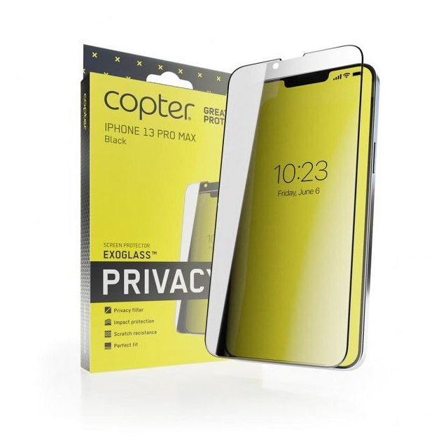 Copter iPhone 13 Pro Max Skjermbeskytter Exoglass Curved Privacy