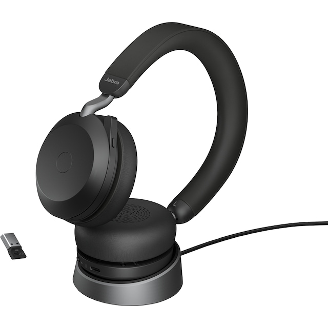 Jabra Evolve2 75 MS Stereo trådløst headset med ladestativ