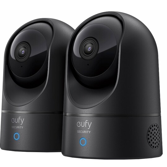 Eufy Indoor Cam 2K Pan and Tilt smartkamera 2-pakk (sort) - Elkjøp