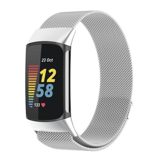 Milanese armbånd Fitbit Charge 5 - Sølv - Elkjøp