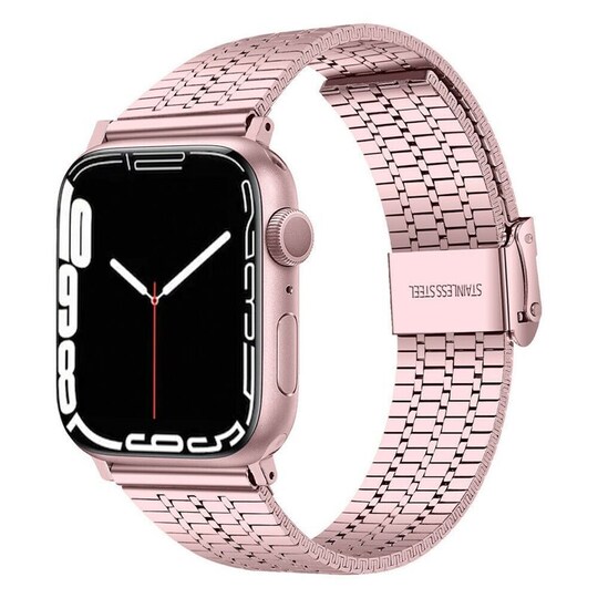 Mesh armbånd i rustfritt stål Apple Watch 7 (45mm) - Rosa - Elkjøp