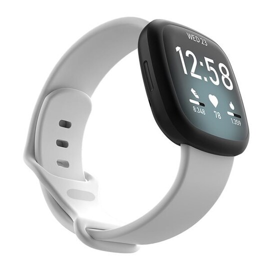 Silikonarmbånd Fitbit Versa 3 Hvit - Small - Elkjøp