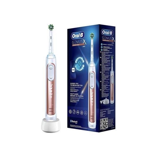 Oral-B elektrisk tannbørste Genius X Oppladbar, For voksne, Antall  børstehoder inkludert 1, Antall tannbørstemoduser 6, Rosé Gold - Elkjøp