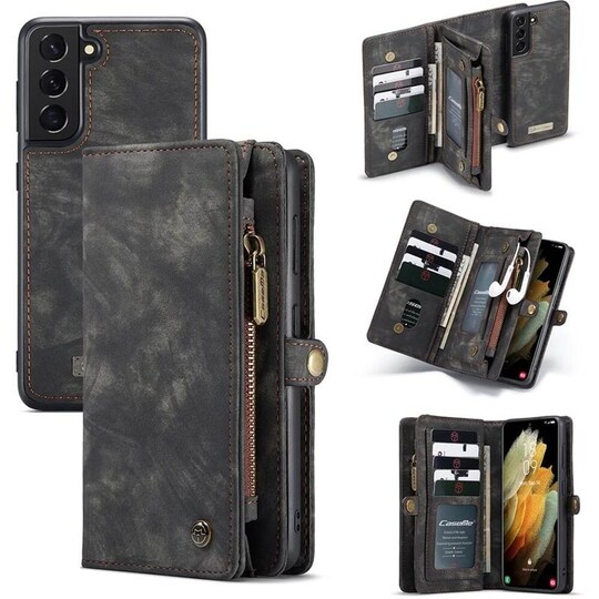 Multi-lommebok CaseMe 11-kort Samsung Galaxy S22 - Svart / grå - Elkjøp