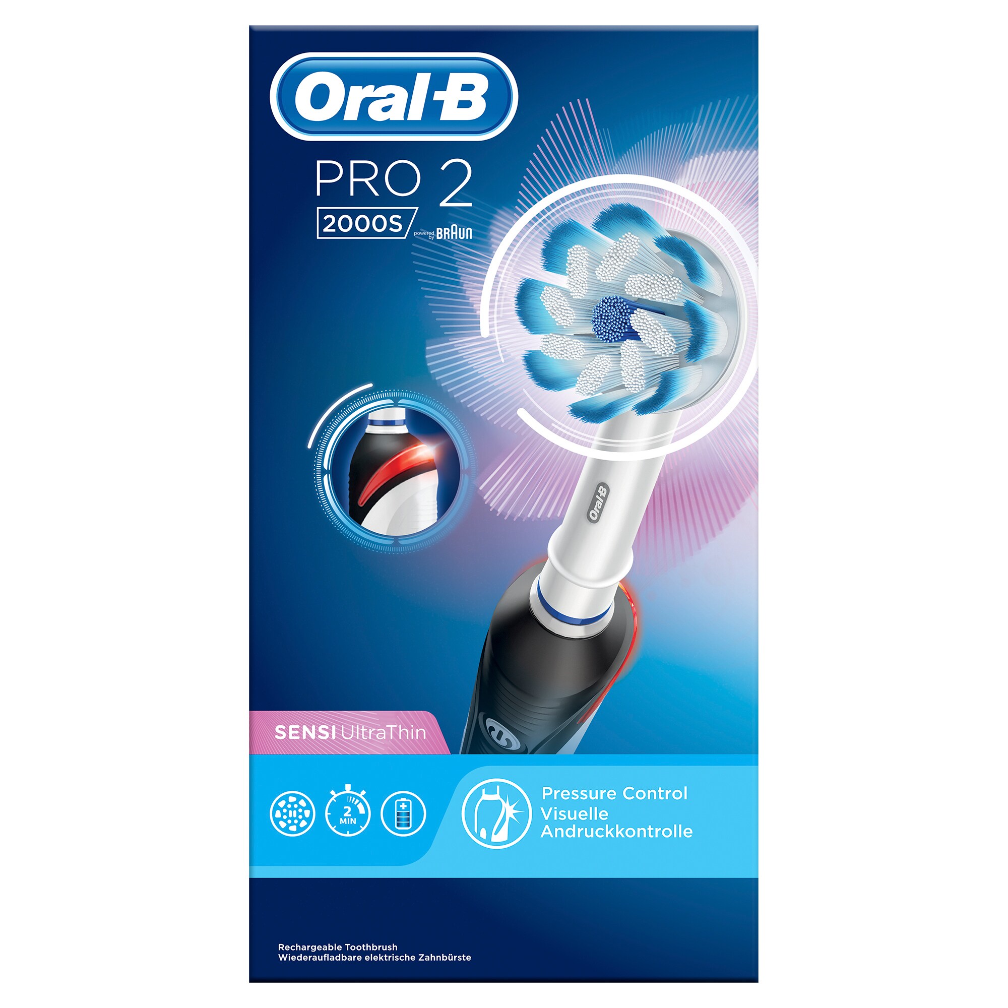 Oral-B Pro 2 2000S Sensi UltraThin elektrisk tannbørste - Elektriske  tannbørster - Elkjøp