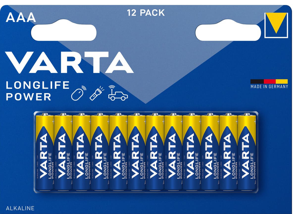 Varta Longlife Power AAA batteri (12-pakk)