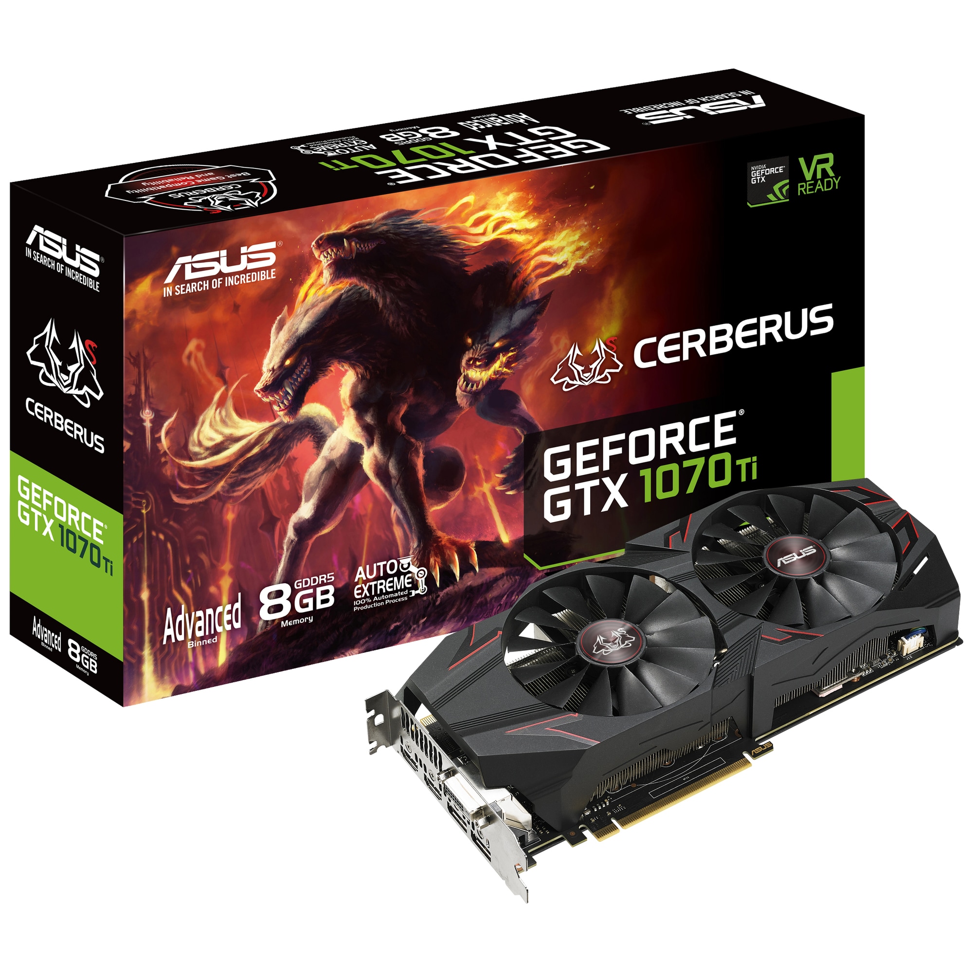 Asus Cerberus GeForce GTX 1070 Ti AE grafikkort 8G - Elkjøp