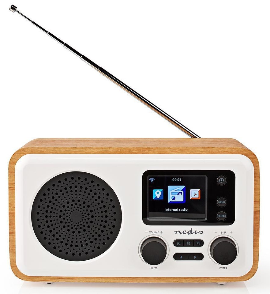 Internettradio med FM/DAB+/Bluetooth, Hvit/tre - Elkjøp
