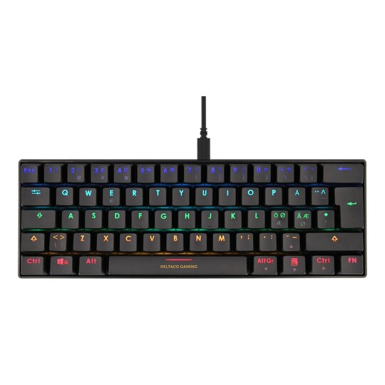 DELTACO GAMING DK430B Mekanisk 60% RGB -tastatur, brun bryter, 62 taster -  Elkjøp