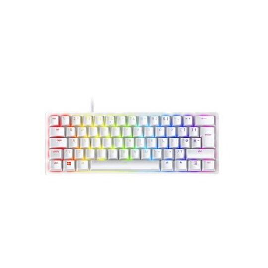 Razer Optical Gaming Keyboard Huntsman Mini 60 % RGB LED-lys, russisk  layout, kablet, kvikksølv, rød bryter - Elkjøp