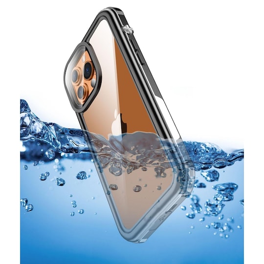 iPhone 13/13 Pro vanntett deksel svart/grå/transparent - Elkjøp