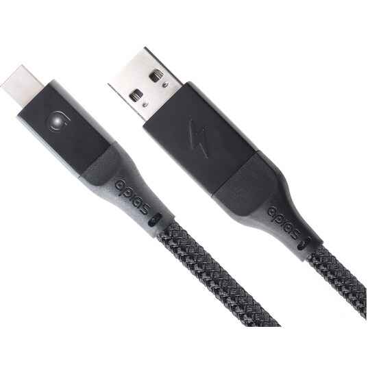 apias Smart USB til USB-C ladekabel 2 m (sort) - Elkjøp