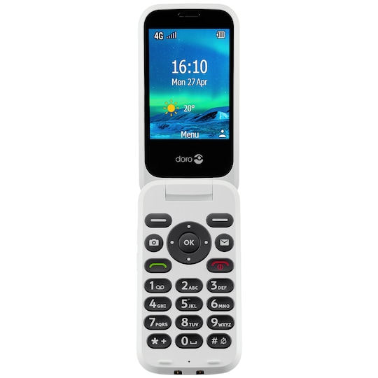 Doro 6881 mobiltelefon (sort/hvit) - Elkjøp