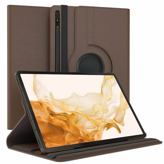 360° roterbar deksel Samsung Galaxy Tab S8 Plus 12.7 - Brun