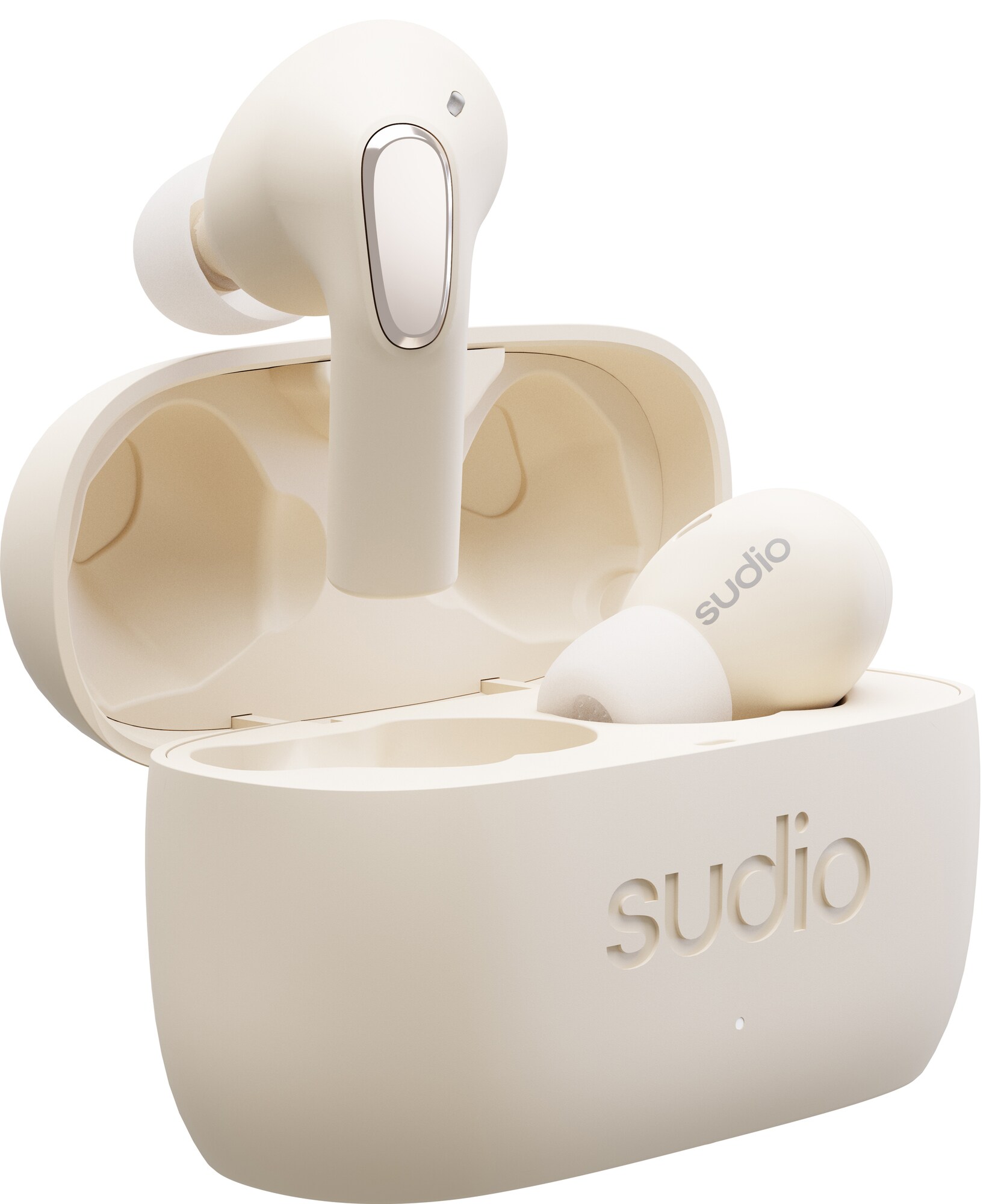 Sudio E2 helt trådløse in-ear hodetelefoner (chalk) - Elkjøp