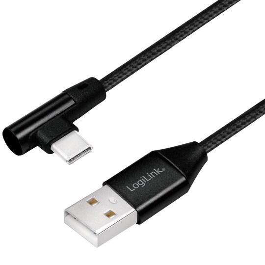 Vinklet USB-C-kabel USB 2.0 Maks 3A 0,3m - Elkjøp