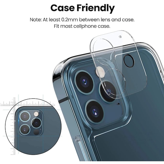 iPhone 13 Pro / iPhone 13 Pro Max kameralinsskydd härdat glas 2-pack -  Elkjøp