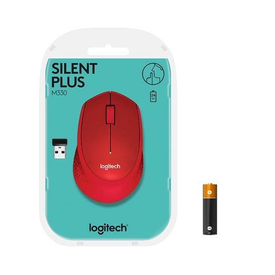 M330 Silent Plus trådløs mus, rød - Elkjøp