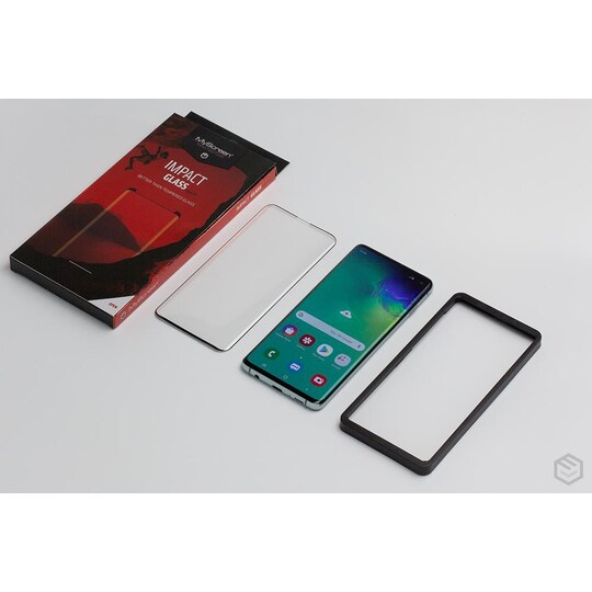 MyScreen Impact glass edge 3D Samsung, Galaxy Note 10, Fleksibelt  hybridglass, Gjennomsiktig med svart ramme - Elkjøp