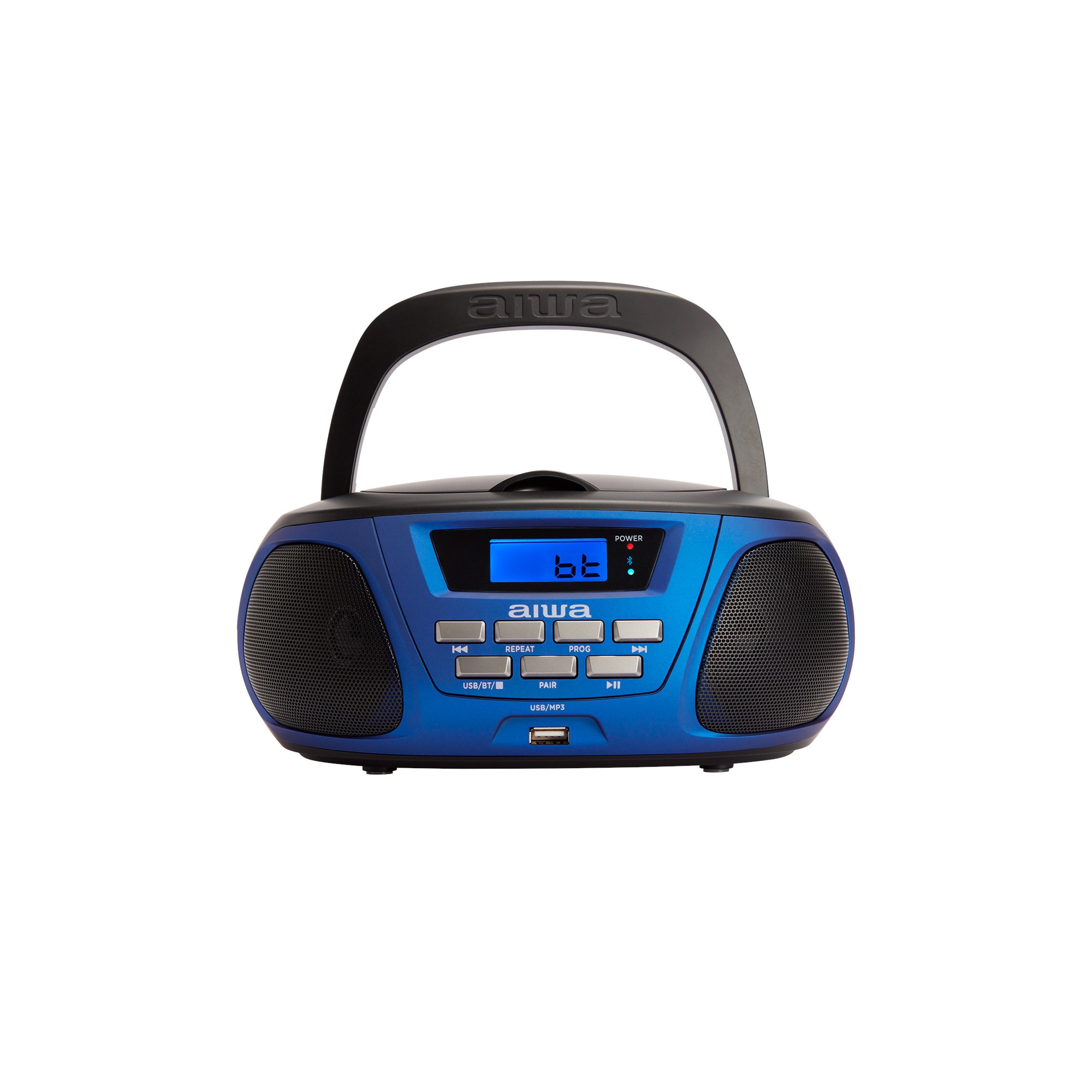 AIWA Mini Boomblaster FM - CD - Bluetooth - USB - Blå - Elkjøp