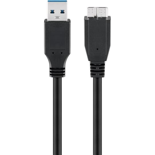 USB 3.0 SuperSpeed-kabel, svart - Elkjøp