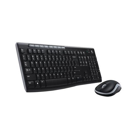 Logitech MK270 trådløst tastatur+mus, svart, sølv, mus inkludert, engelsk,  numerisk tastatur, USB - Elkjøp