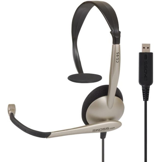Koss-hodetelefoner CS95 USB-hodebånd/på øret, USB, mikrofon, svart/gull, -  Elkjøp