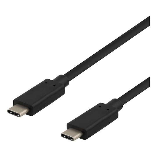 DELTACO USB-C cable, 1m, USB 3.1 Gen 2, 10 Gbps, 60W, black - Elkjøp
