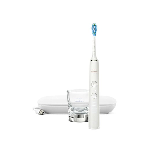 Philips DiamondClean elektrisk tannbørste HX9911/27 Oppladbar, For voksne,  Antall børstehoder inkludert 1, Antall tannpussemoduser 4, Sonisk  teknologi, Hvit - Elkjøp