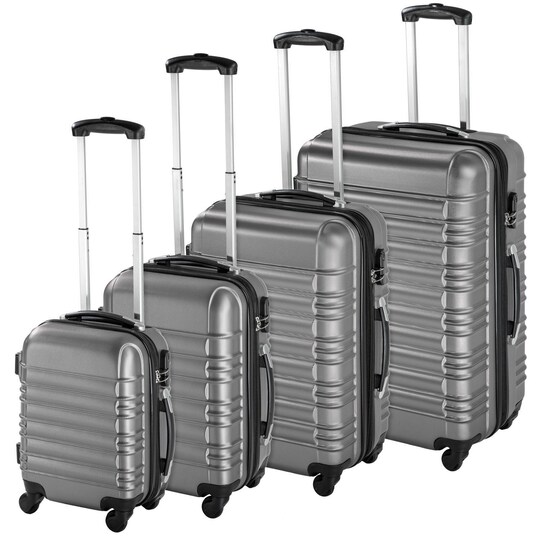 Koffert sett 4 deler hardcase - grå - Elkjøp