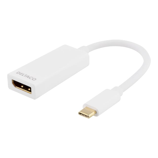 deltaco USB 3.1>DisplayPort adapter USB C DisplayPrt 19pin UHD white