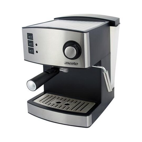Mesko Espressomaskin MS 4403 Pumpetrykk 15 bar, Innebygd melkeskummer,  Halvautomatisk, 850 W, Rustfritt stål/Svart - Elkjøp