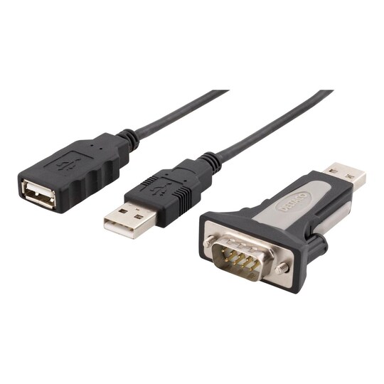 deltaco USB to serial adapter RS-232 DB9ma, cable+adapter - Elkjøp