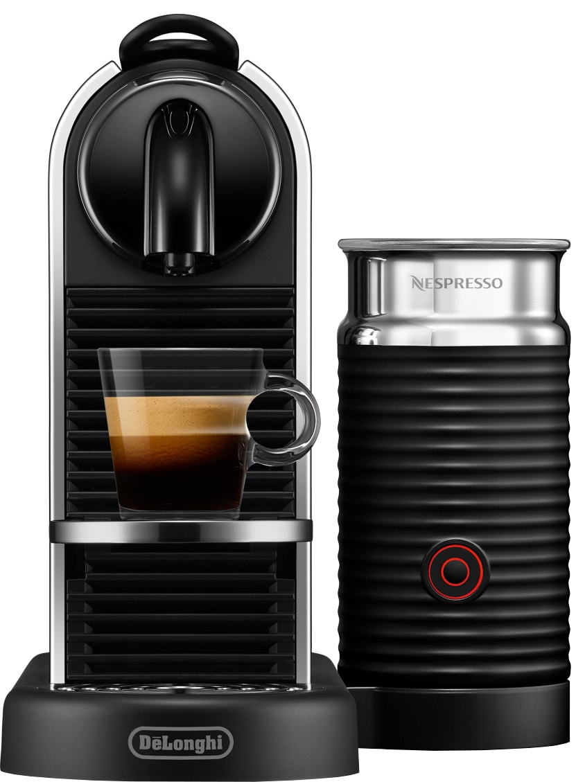 Nespresso CitiZ & Milk kaffemaskin av Delonghi EN330M (plat. stål) - Elkjøp