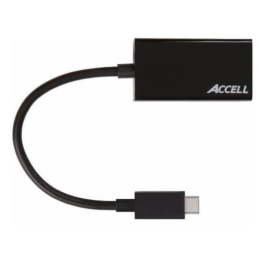 Accell USB-C - HDMI 2.0a adapter, 4096x2160, 60Hz, HDCP 1.3, 0.15m, sv -  Elkjøp