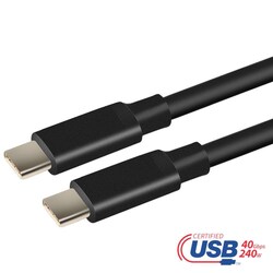 deltaco USB 3.1 Gen1 braided USBA USBC cable 0.25m 60W 3A black