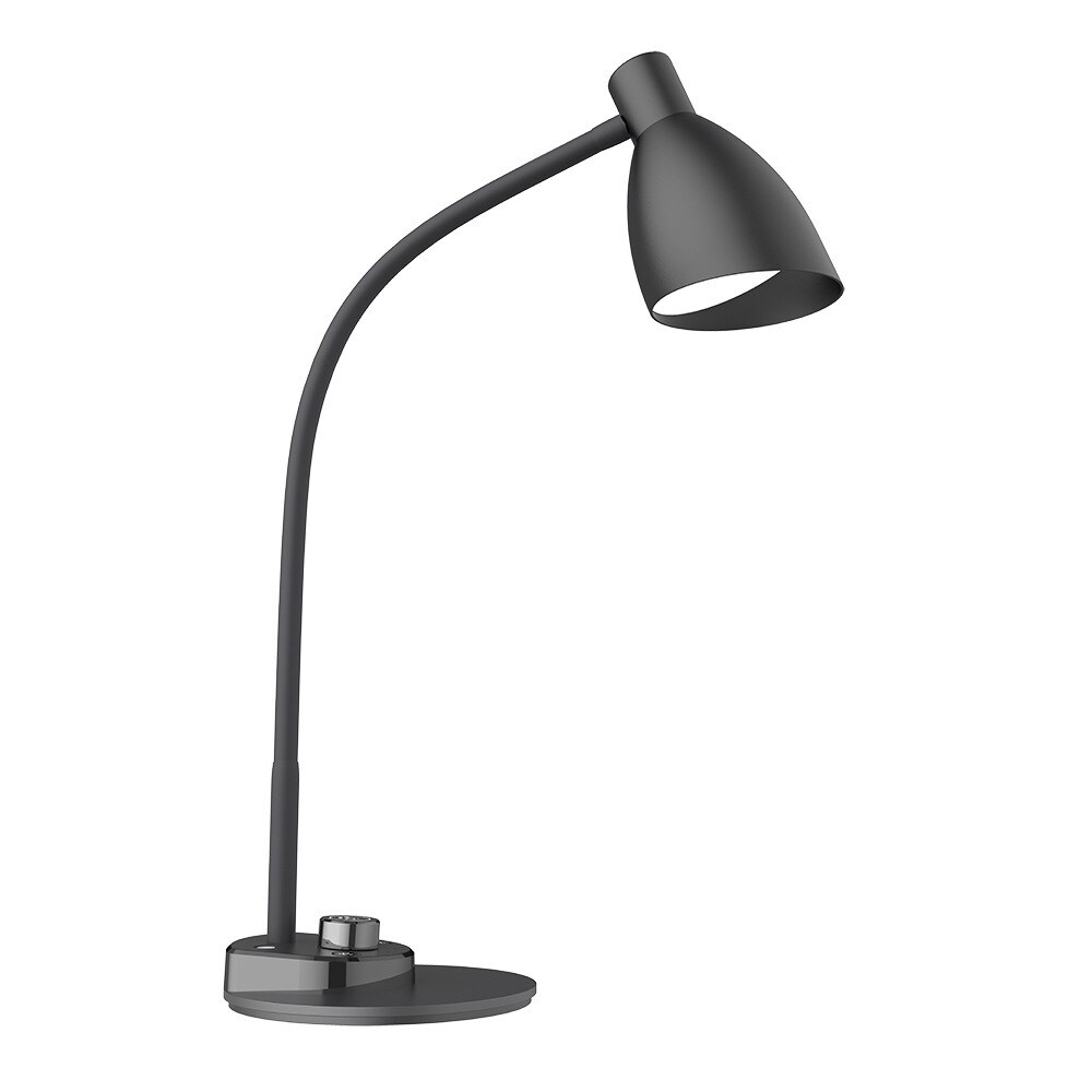 LED skrivebordslampe med klemme / 3 fargemoduser lang / fleksibel svanehals  Sort - Elkjøp