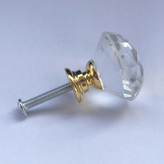 Diamantformede knotter i glass Transparent/Gull 24 Pack - Elkjøp