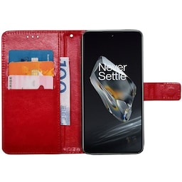 Lommebokdeksel 3-kort OnePlus 12 - Rød