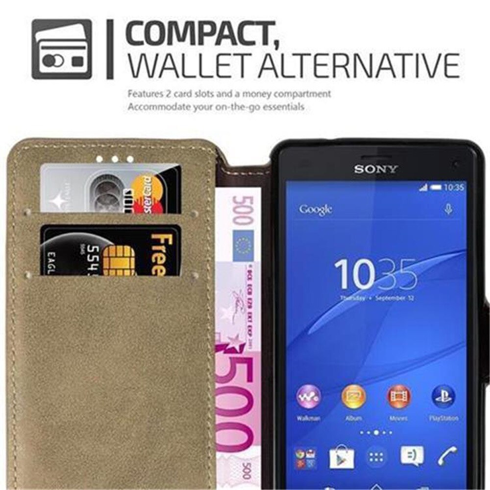 Sony Xperia Z3 COMPACT lommebokdeksel etui (brun) - Elkjøp