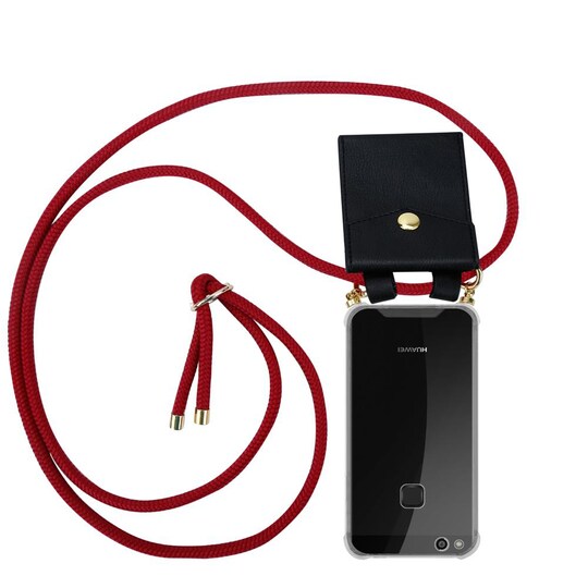Huawei P10 LITE deksel med Halskjede (rød) - Elkjøp
