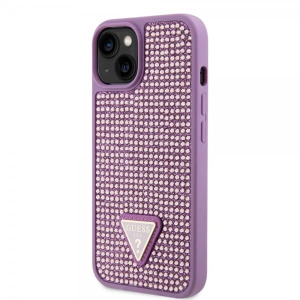 Guess iPhone 15 Deksel Rhinestone Lilla