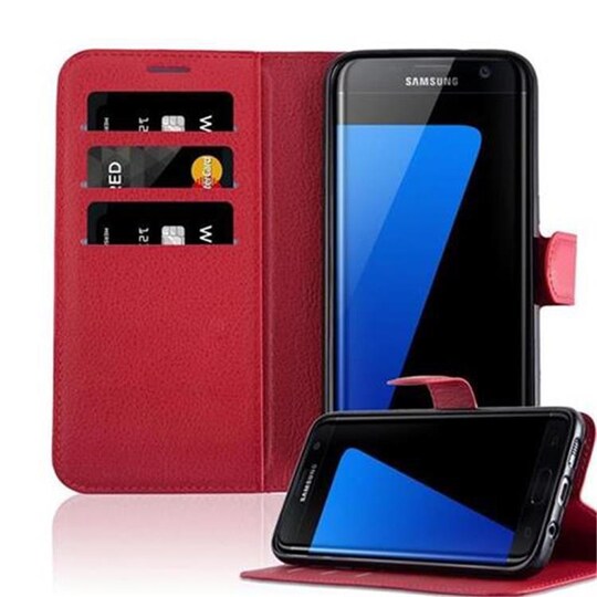Samsung Galaxy S7 EDGE lommebokdeksel etui (rød) - Elkjøp