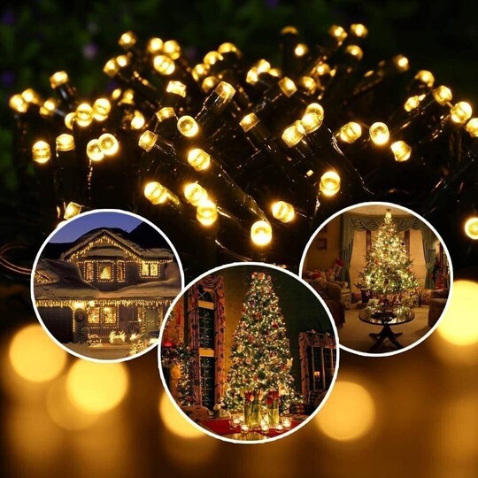 Julebelysning utendørs LED 60 meter med opptil 1200 varmhvite lamper -  Elkjøp